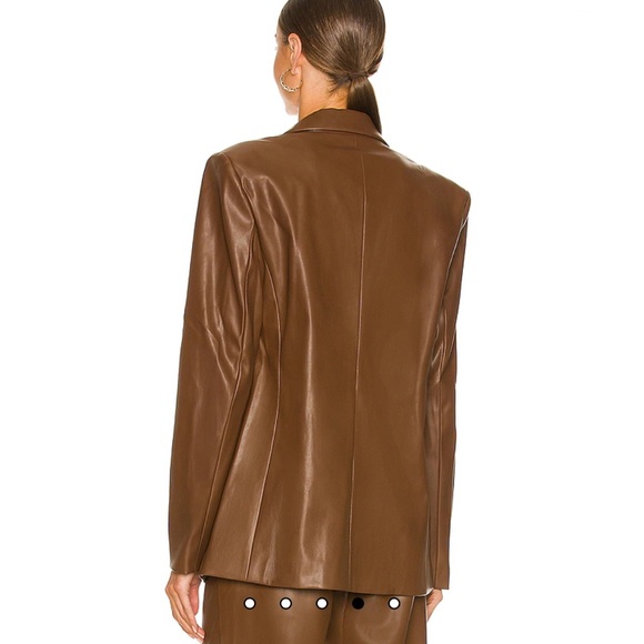 ❌SOLD❌ WeWoreWhat Vegan Leather Blazer in Cocoa Brown - Picture 5 of 12